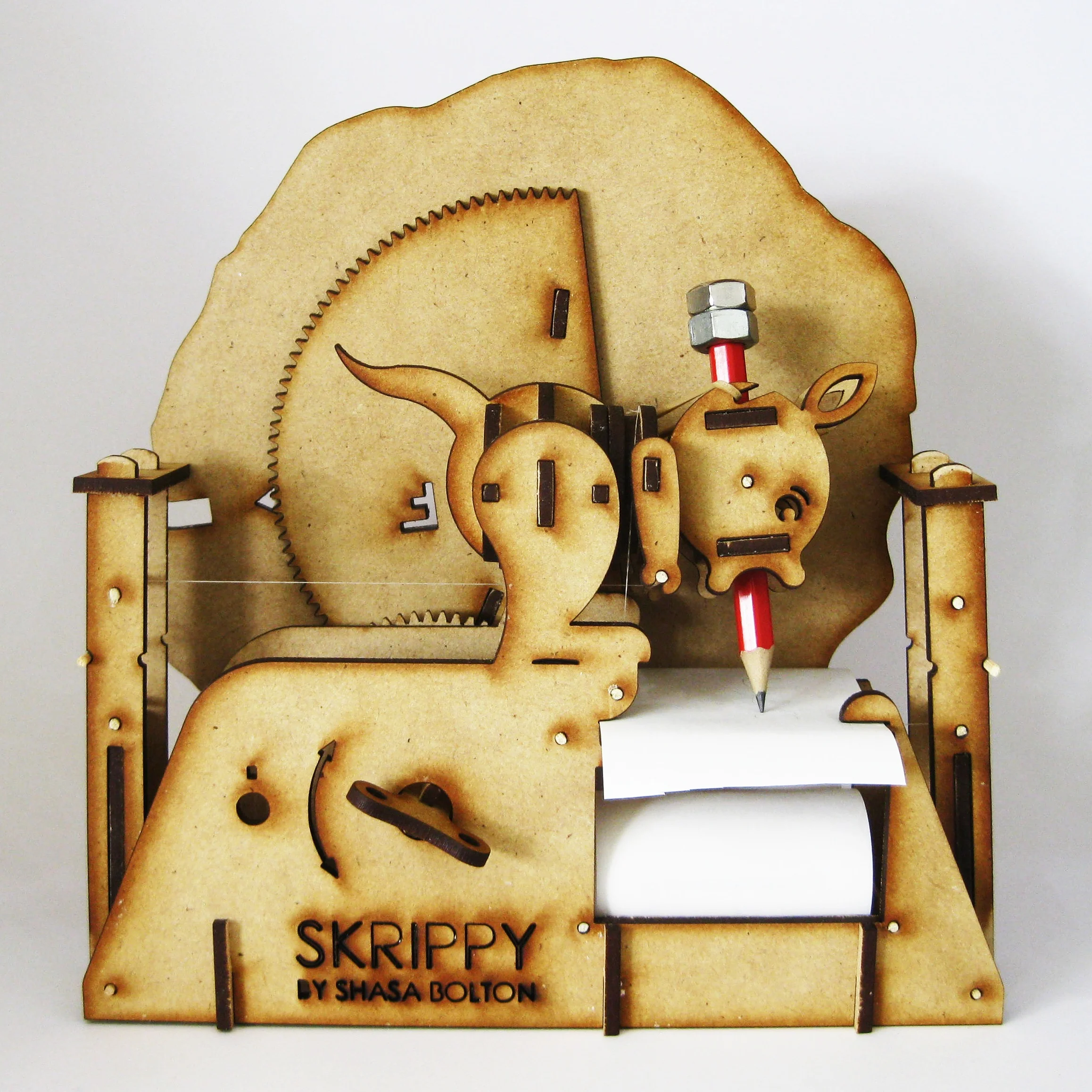 Skrippy kangaroo writing automaton with cable-driven gimbal mechanism